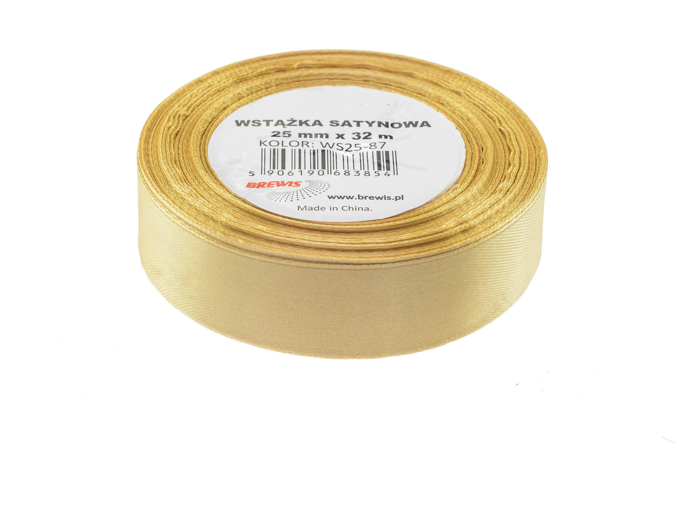 Wstążka Brewis satynowa 25 mm 32 m złoty | espryciarze.pl |Zamów online!