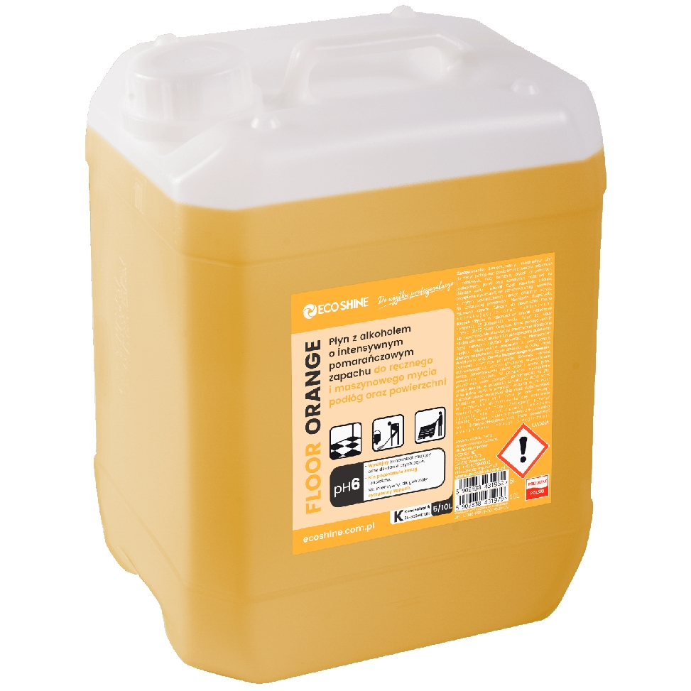 Eco Shine floor orange 5 l niskopieniący płyn z alkoholem do bieżącego maszynowego mycia | espryciarze.pl |Sprawdź ofertę!