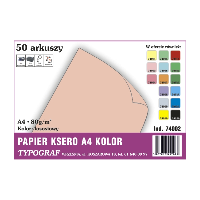 Papier ksero A4 łososiowy 80 g/50ark | espryciarze.pl |Zamów dziś!