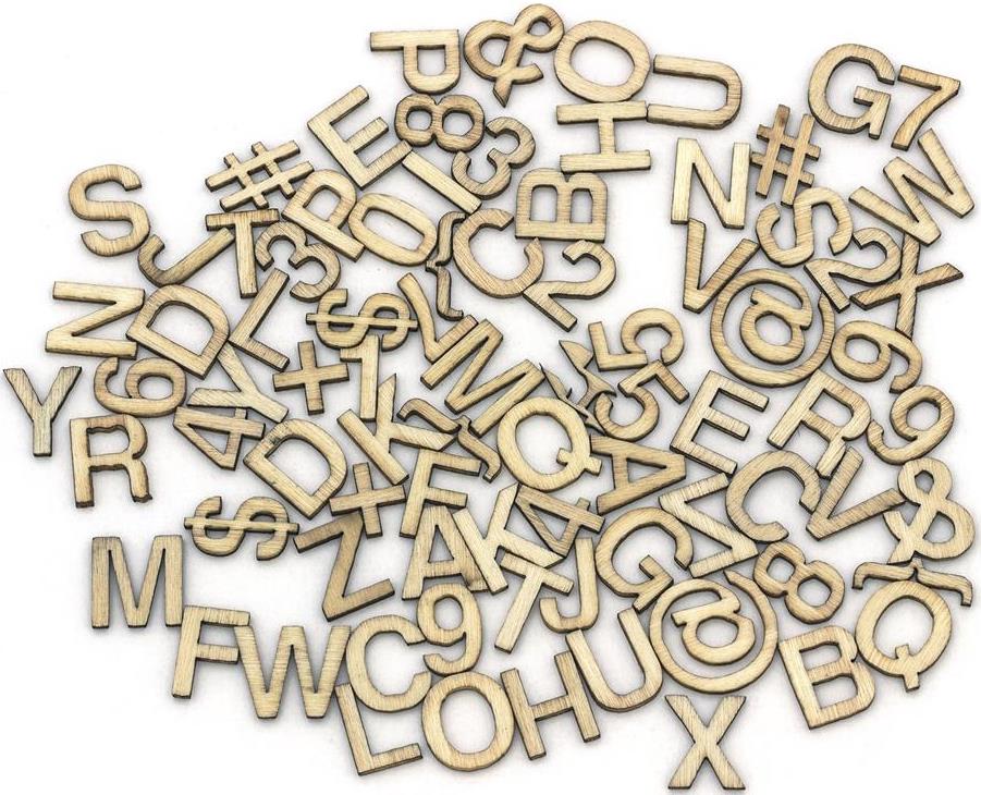 Ozdoby drewniane litery zestaw 86 sztuk 13 mm | espryciarze.pl |Zamów natychmiast!