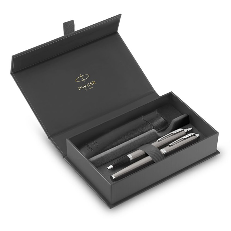 Zestaw prezentowy Parker pióro wieczne + długopis IM Stainless Steel CT | espryciarze.pl |Zamów online!