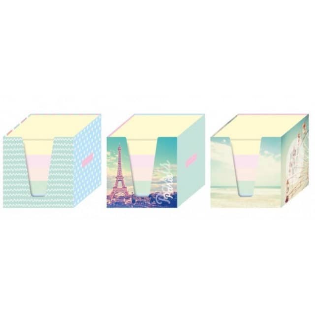 Kostka kolorowa pastelowa w przyborniku papierowym 90x90 mm | espryciarze.pl |Sprawdź ofertę!