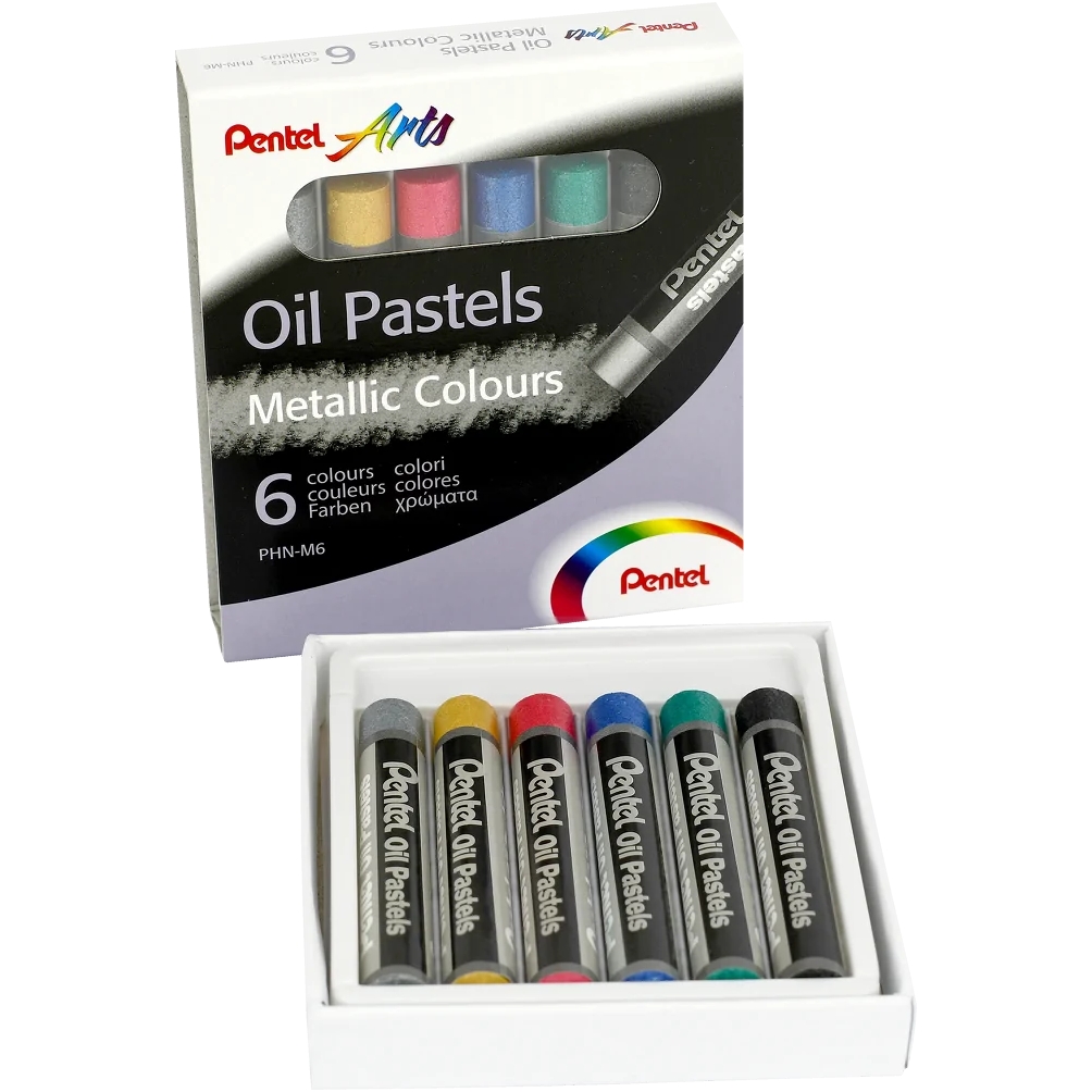 Pastele olejne metaliczne 6 kolorów Pentel | espryciarze.pl |Kliknij i kup!