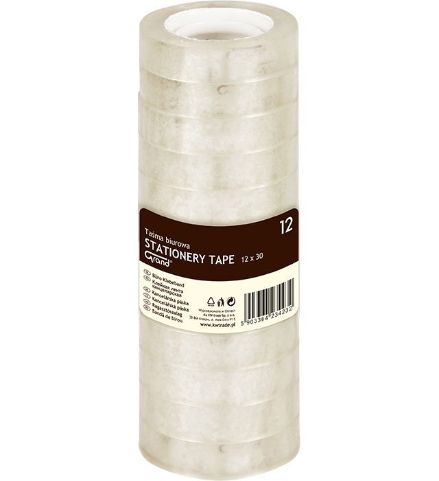 Taśmy klejące biurowe Grand 12 mm x 30 m zestaw 12 sztuk | espryciarze.pl |Weź najlepszą cenę!