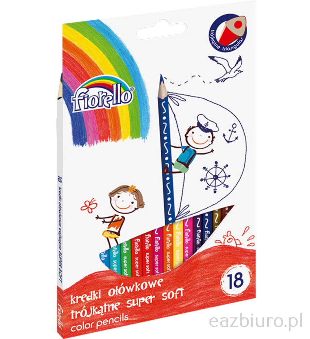 Kredki Fiorello super soft 18 kolorów ostrzone trójkątna | espryciarze.pl |Nie zwlekaj!