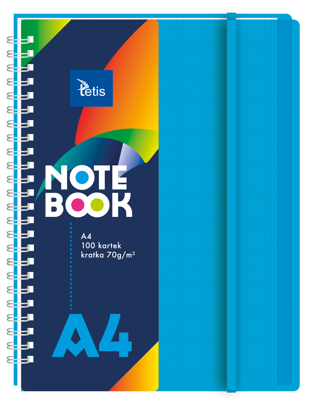 Niebieski kołonotatnik pp z przekładkami A4 Tetis, 100 kartek w kratkę | espryciarze.pl |Zamów dziś!