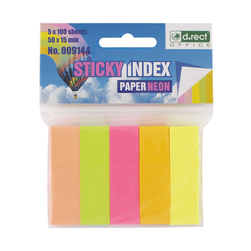 Zakładki indeksujące eko 15 x 50 mm 5 x 100 kartek neon | espryciarze.pl |Weź najlepszą cenę!