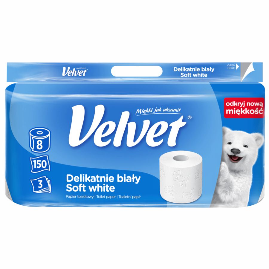 Ż-Papier toaletowy Velvet delikatnie biały 3w 8 ro | espryciarze.pl | Zrób dobry zakup