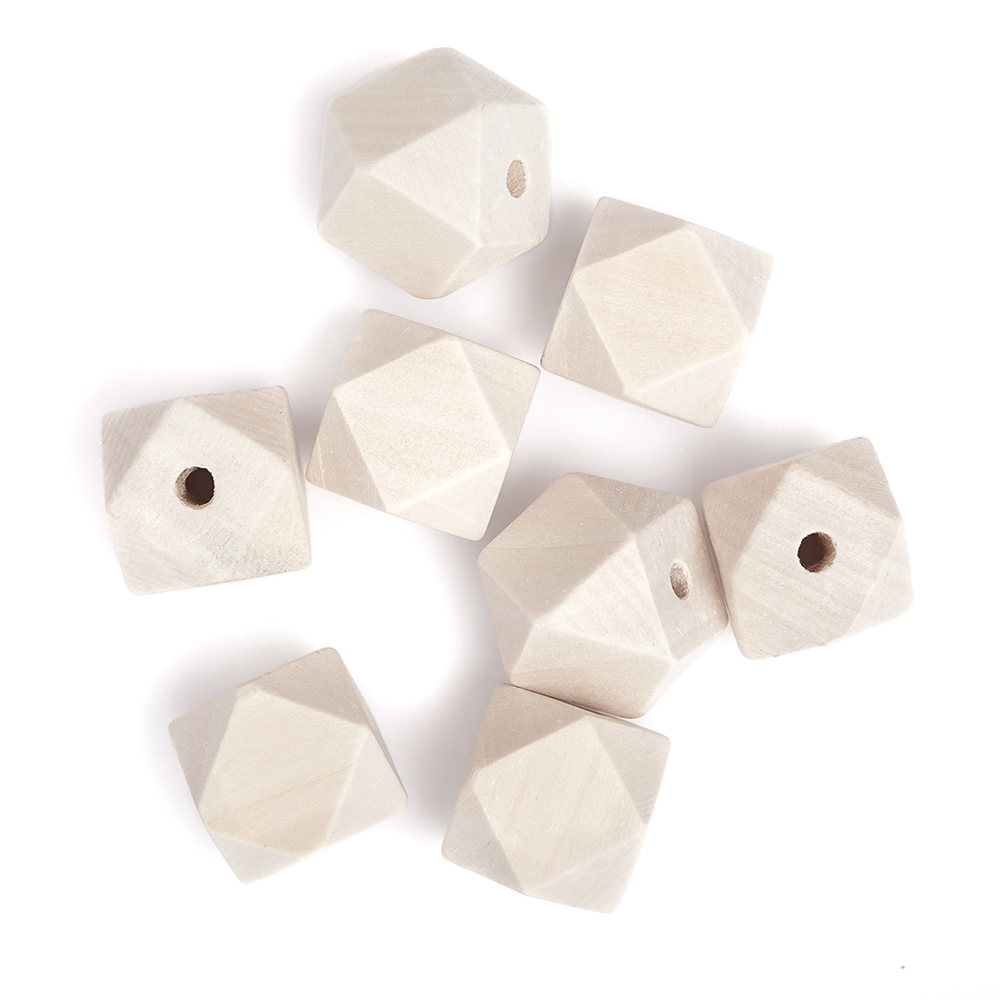 Drewniane koraliki, geometryczne 20 mm, zestaw 8 sztuk. | espryciarze.pl |Złap promocję!