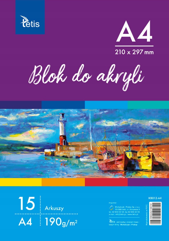 Blok do akryli A4 190 g/m2 15 kartek Tetis | espryciarze.pl |Skorzystaj teraz!