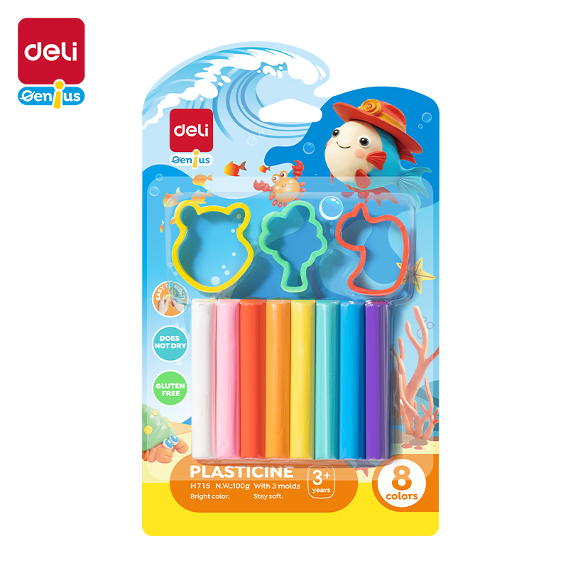 Plastelina Deli EH715 8 kolorów - zestaw z foremka | espryciarze.pl | Zamów w kilka sekund
