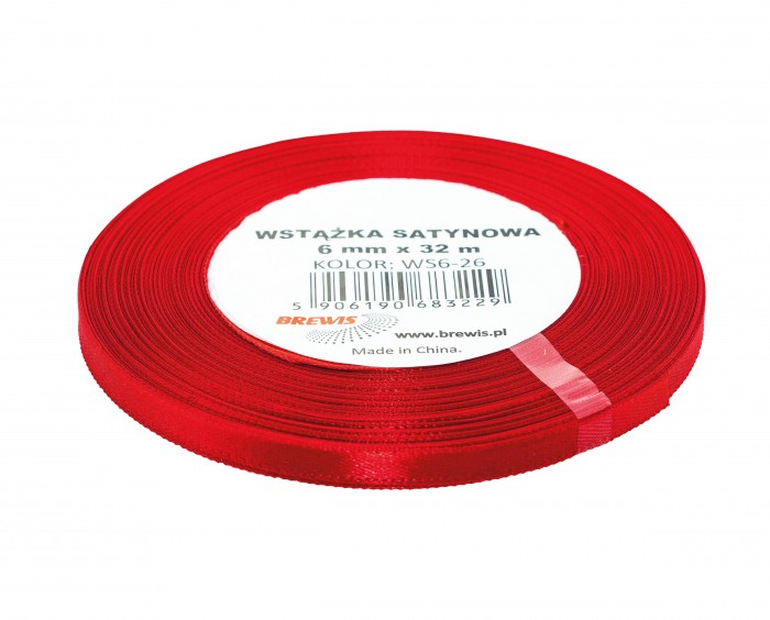 Wstążka satynowa Brewis 6 mm 32 mm czerwony | espryciarze.pl |Kup w super cenie!