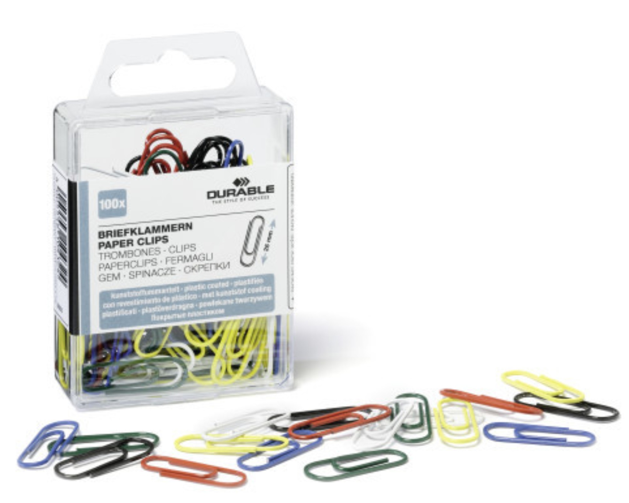 Spinacze 26 mm kolorowe zestaw 100 sztuk Durable | espryciarze.pl |Kup od ręki!