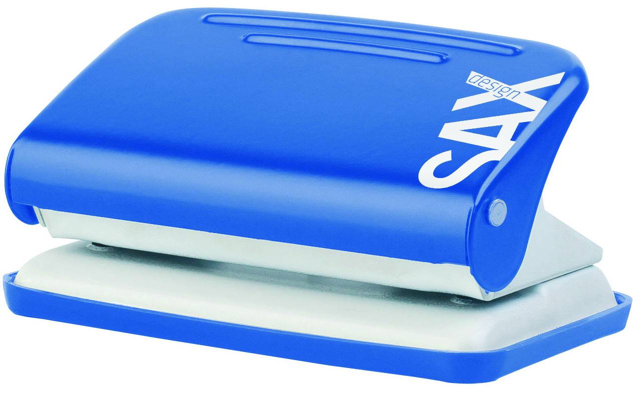 Dziurkacz Saxdesign 218 paperbox, dziurkuje do 12 kartek, niebieski | espryciarze.pl |Kliknij i kup!