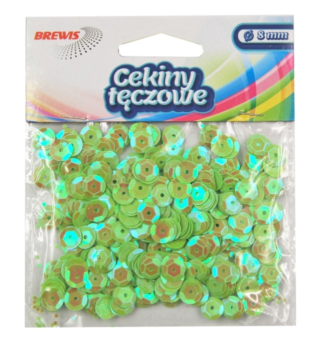 Cekiny tęczowe 8 mm 10 g t20 zielone jasne | espryciarze.pl |Zamów natychmiast!