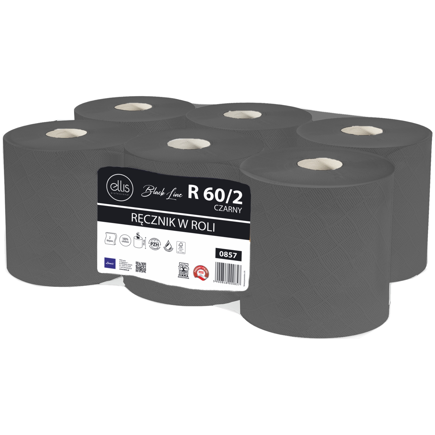 Ręcznik rola duża ellis czarny zestaw 6 sztuk. | espryciarze.pl |Kup od ręki!