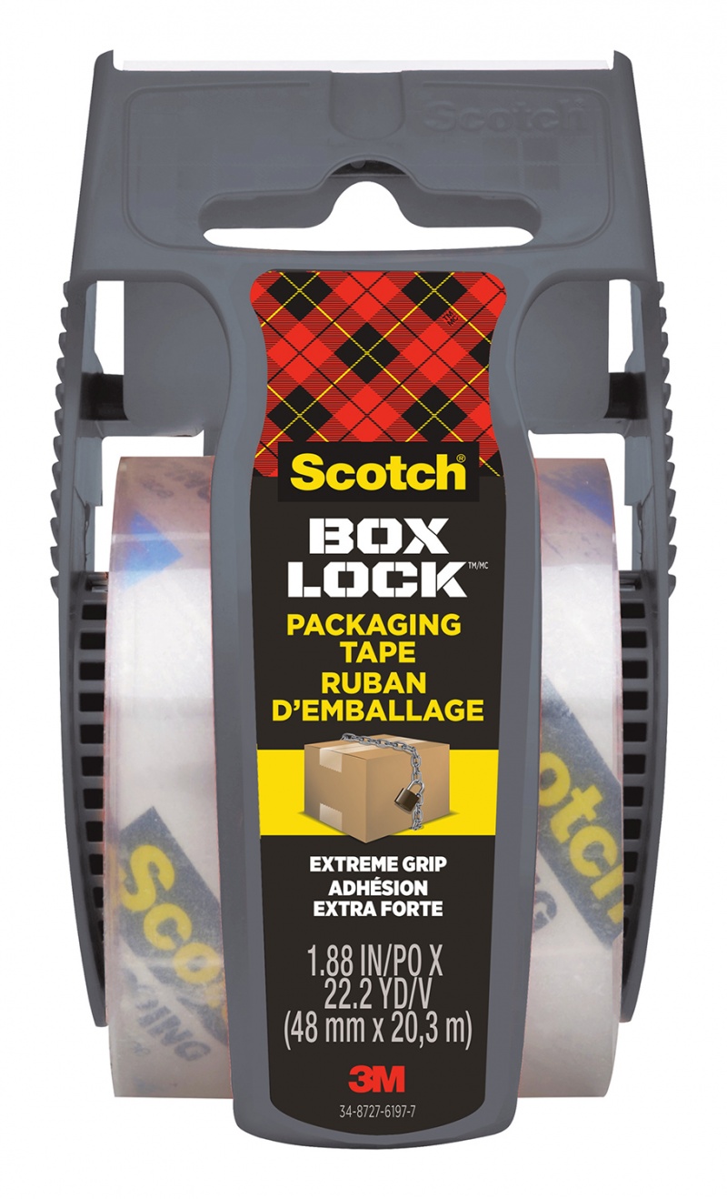 Taśma pakowa Scotch®box lock, z podajnikiem, 48 mm x 203 m, zestaw 1 sztuk, | espryciarze.pl |Zamów online!