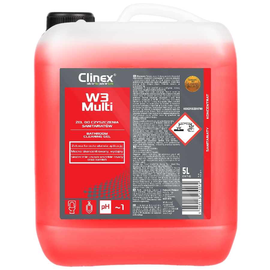 Clinex w3 multi 77-119 płyn do mycia i odkamieniania sanitariatów i łazienek 5 l | espryciarze.pl |Kup w super cenie!