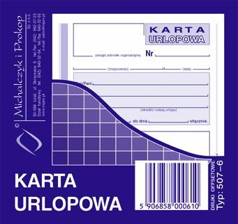 Druk karta urlopowa A7 M&P do biura | espryciarze.pl |Kup teraz!