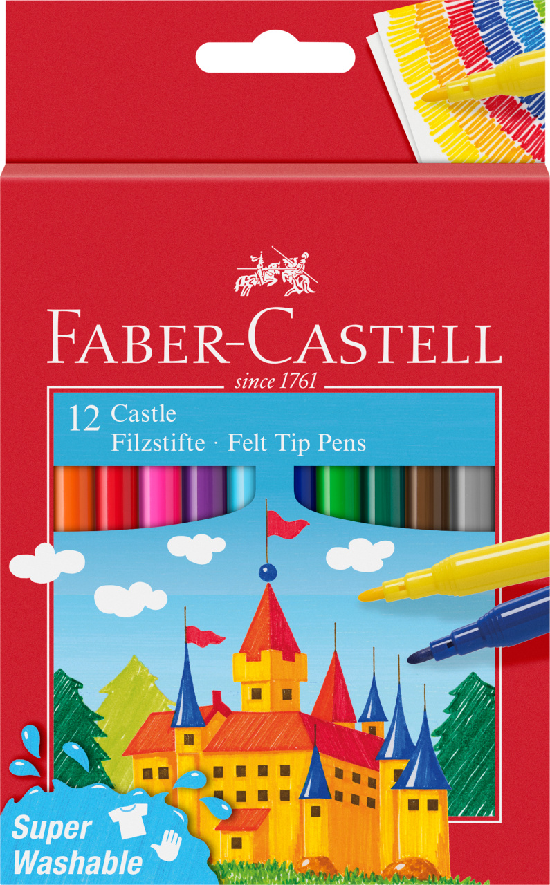 Flamastry zamek 12 kol. opakowanie kartonowe Faber-Castell | espryciarze.pl |Złap promocję!