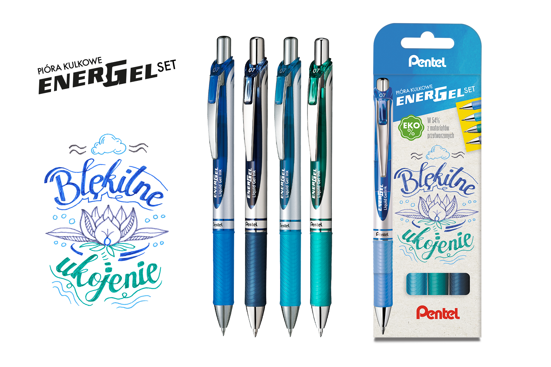 Pentel pióro kulkowe 0,7 mm energel set bl77-st4cacsspl błękitne ukojenie | espryciarze.pl |Nie zwlekaj!