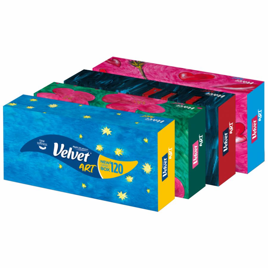 Chusteczki kosmetyczne celulozowe Velvet 3-warstwowe 120 listków | espryciarze.pl |Zamów natychmiast!