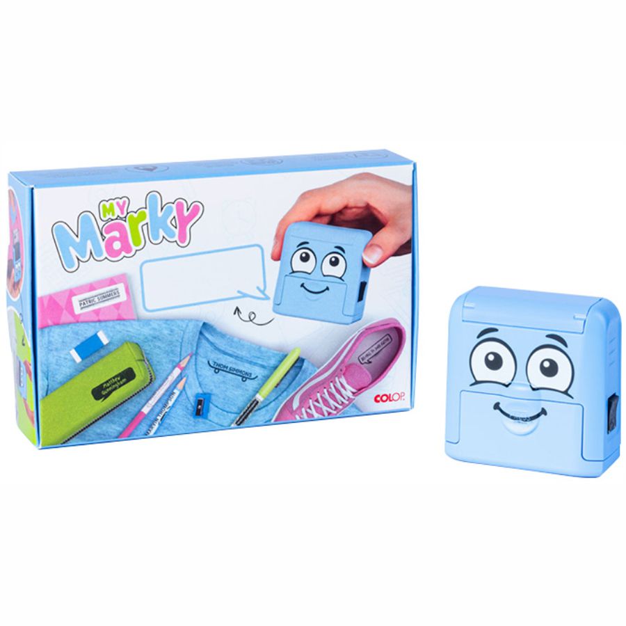 Pieczątka do odzieży Colop My Marky niebieska zestaw | espryciarze.pl |Kliknij i kup!