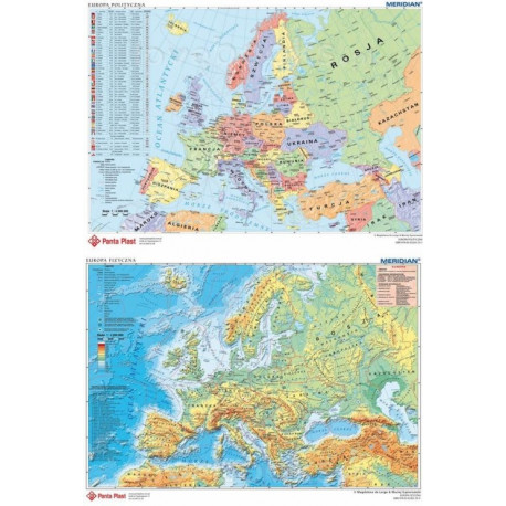 Podkładka na biurko z mapą dwustronną europy | espryciarze.pl |Kup od ręki!