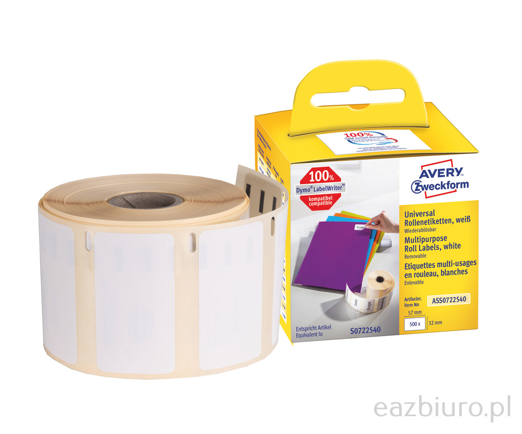 Etykiety uniwersalne Avery Zweckform w rolce do drukarek termicznych; 500etyk./1rolka; 32 | espryciarze.pl |Działaj teraz!