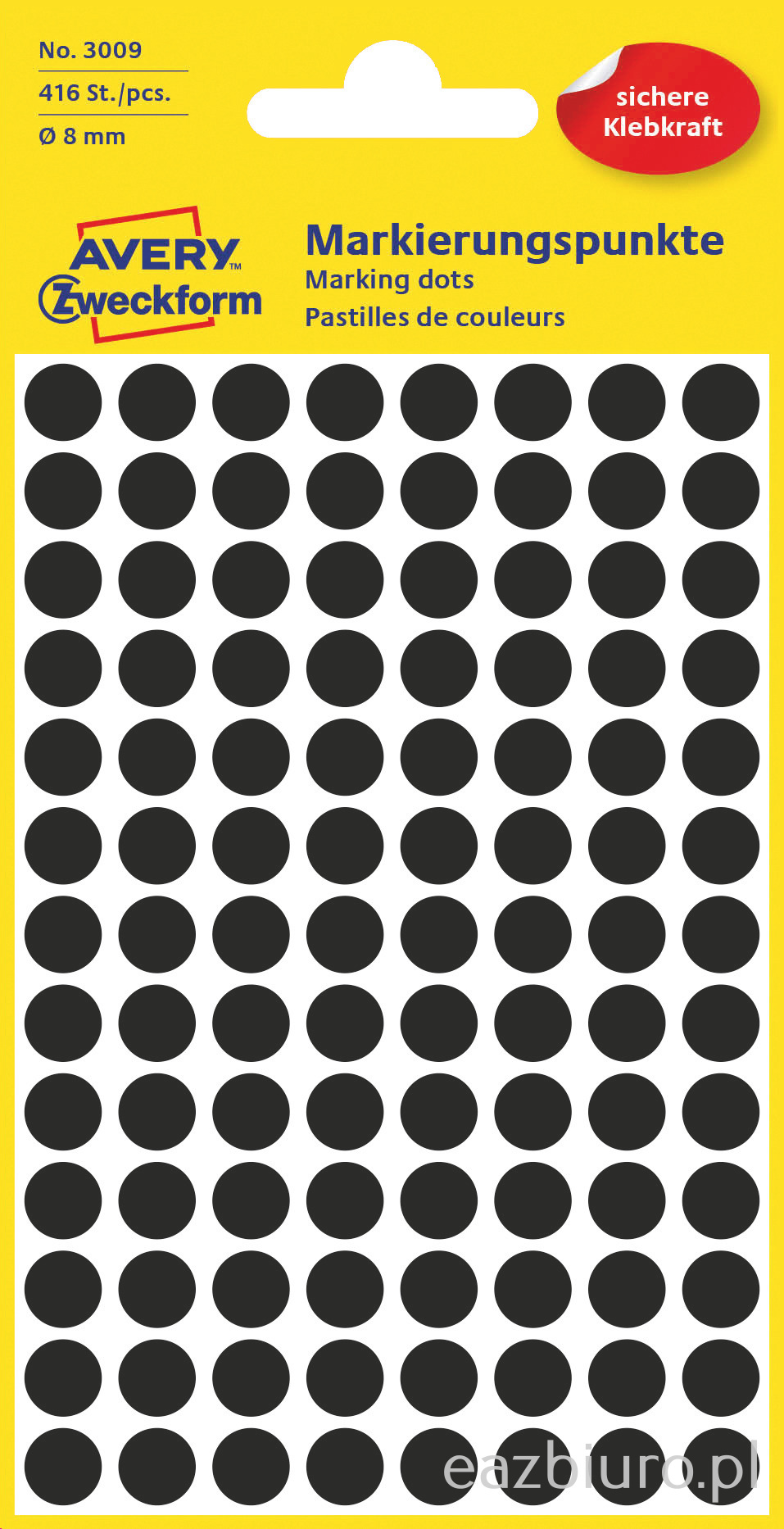Etykiety kółeczka do zaznaczania, zf3009 czarne 8 mm | espryciarze.pl |Kliknij i kup!
