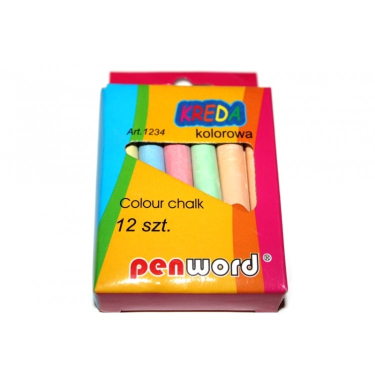 Kreda szkolna kolorowa zestaw 12 sztuk. | espryciarze.pl |Nie zwlekaj!