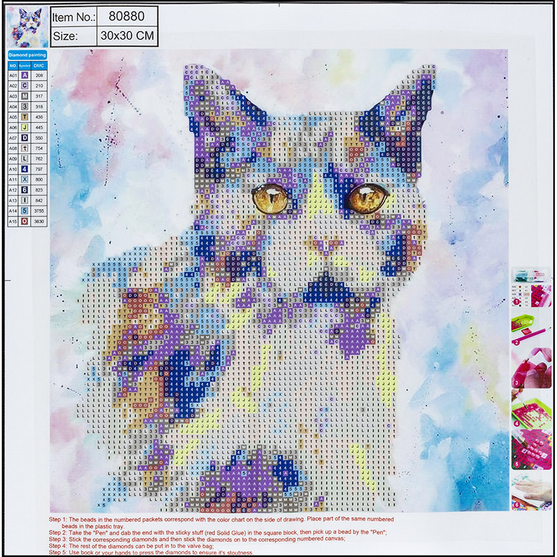 Mozaika diamentowa 5d 30x30 cm kot | espryciarze.pl |Zgarnij ofertę!