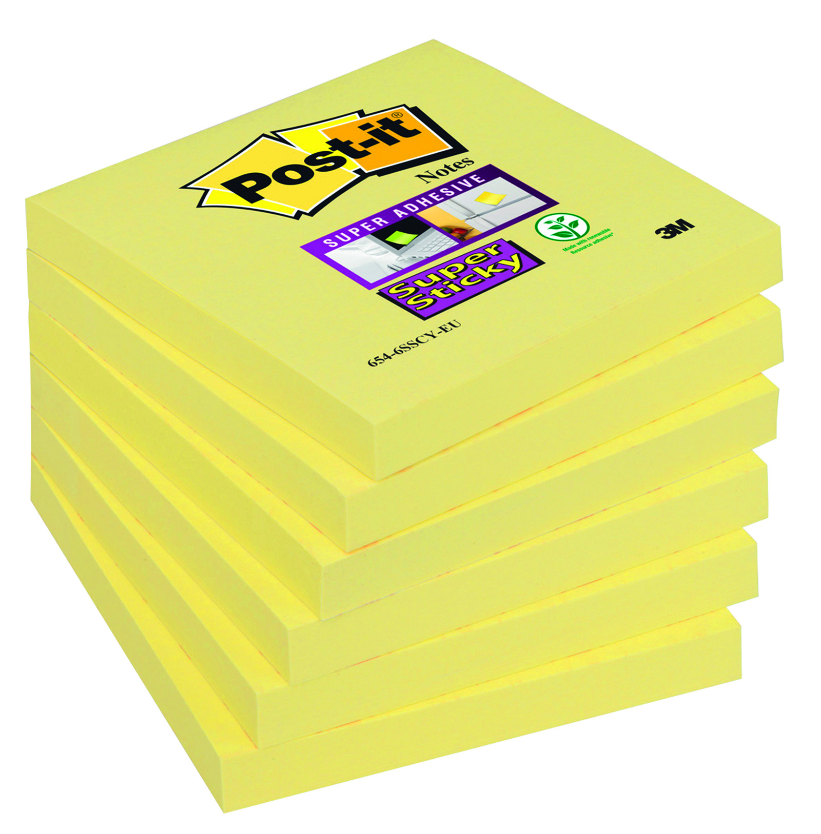 Bloczek samoprzylepny Post-it super sticky (654-6sscy-eu) 76 x 76 mm żółty 90 kartek | espryciarze.pl |Kliknij i kup!