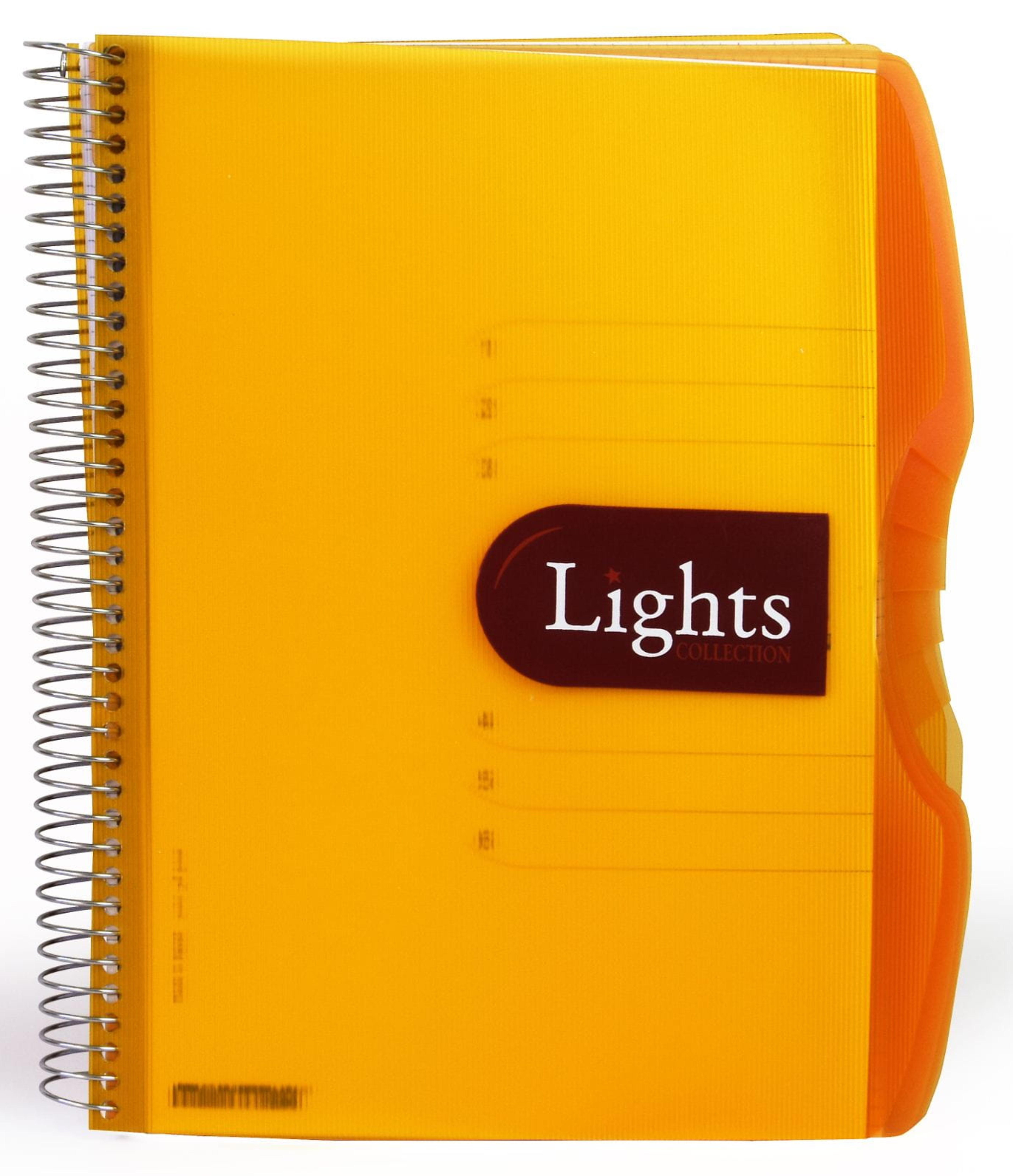 Kołonotatnik lights, format A5, 150 kartek 80 g/m2, przekładki 5x30, linie, pomarańczowy | espryciarze.pl |Zamów dziś!