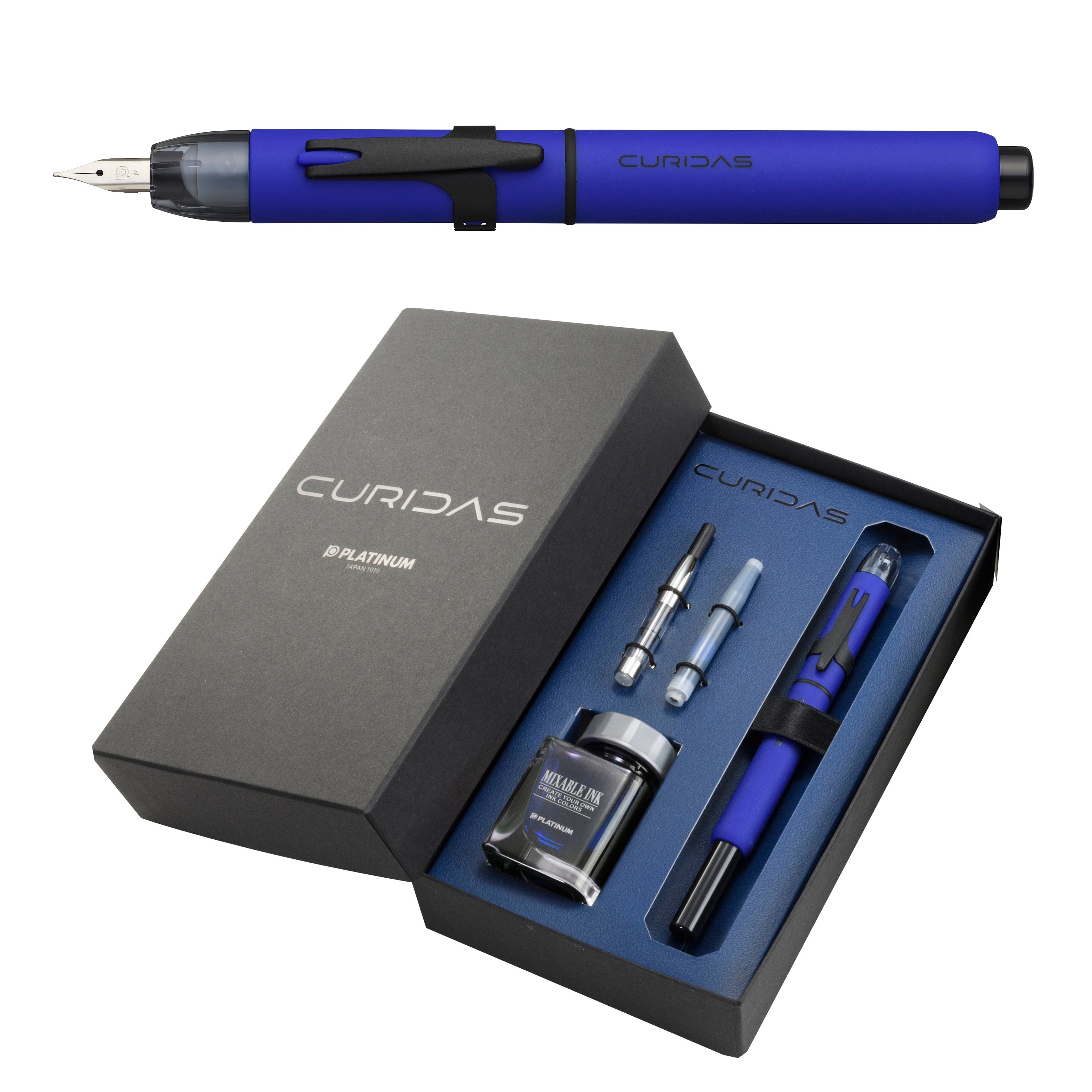 Pióro wieczne Platinum Curidas Blue M zestaw z atramentem Aurora Blue | espryciarze.pl |Kup taniej!