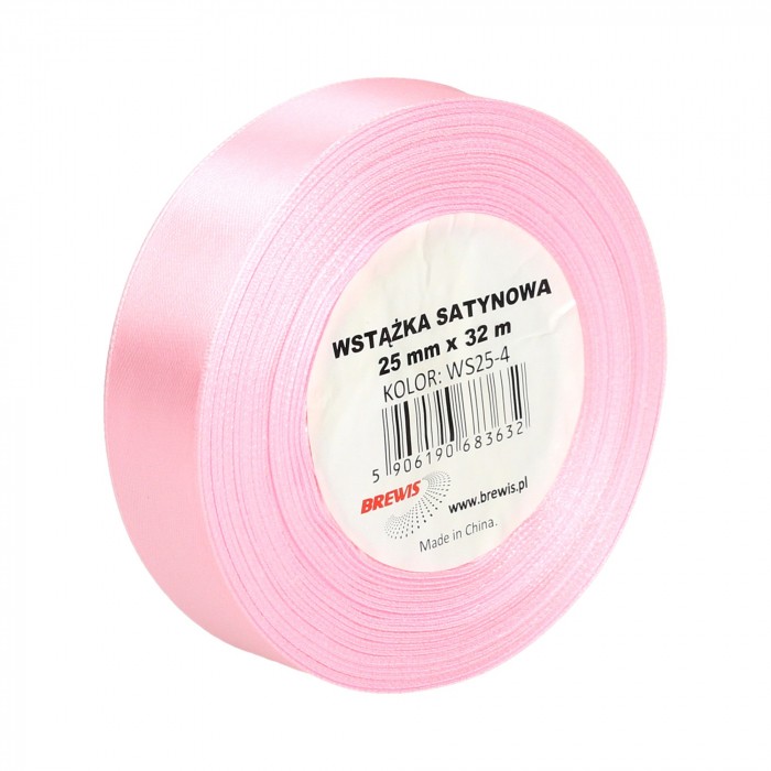 Wstążka satynowa Brewis 25 mm jasny różowy | espryciarze.pl |Skorzystaj teraz!