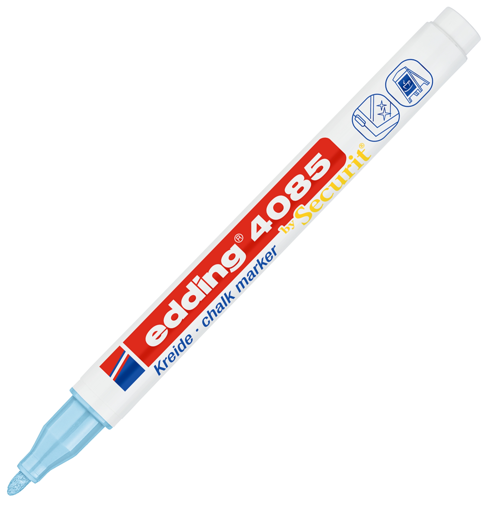 Marker Edding kredowy okrągła końcówka 1-2 mm niebieski pastelowy | espryciarze.pl |Kliknij i kup!