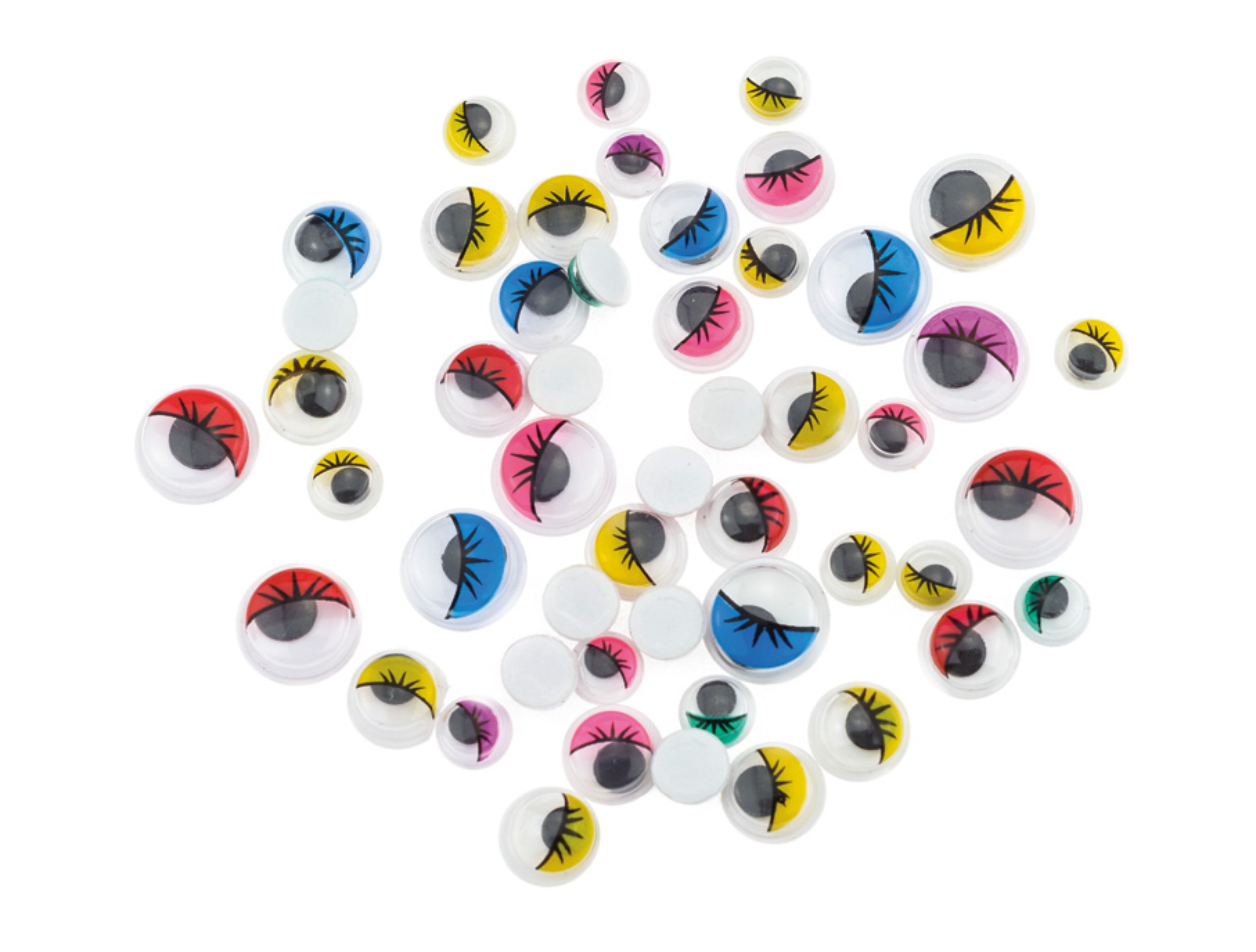 Ruchome oczka Brewis ro06 mix 6, 8, 10 mm, z rzęsami, 44 sztuki | espryciarze.pl |Działaj teraz!