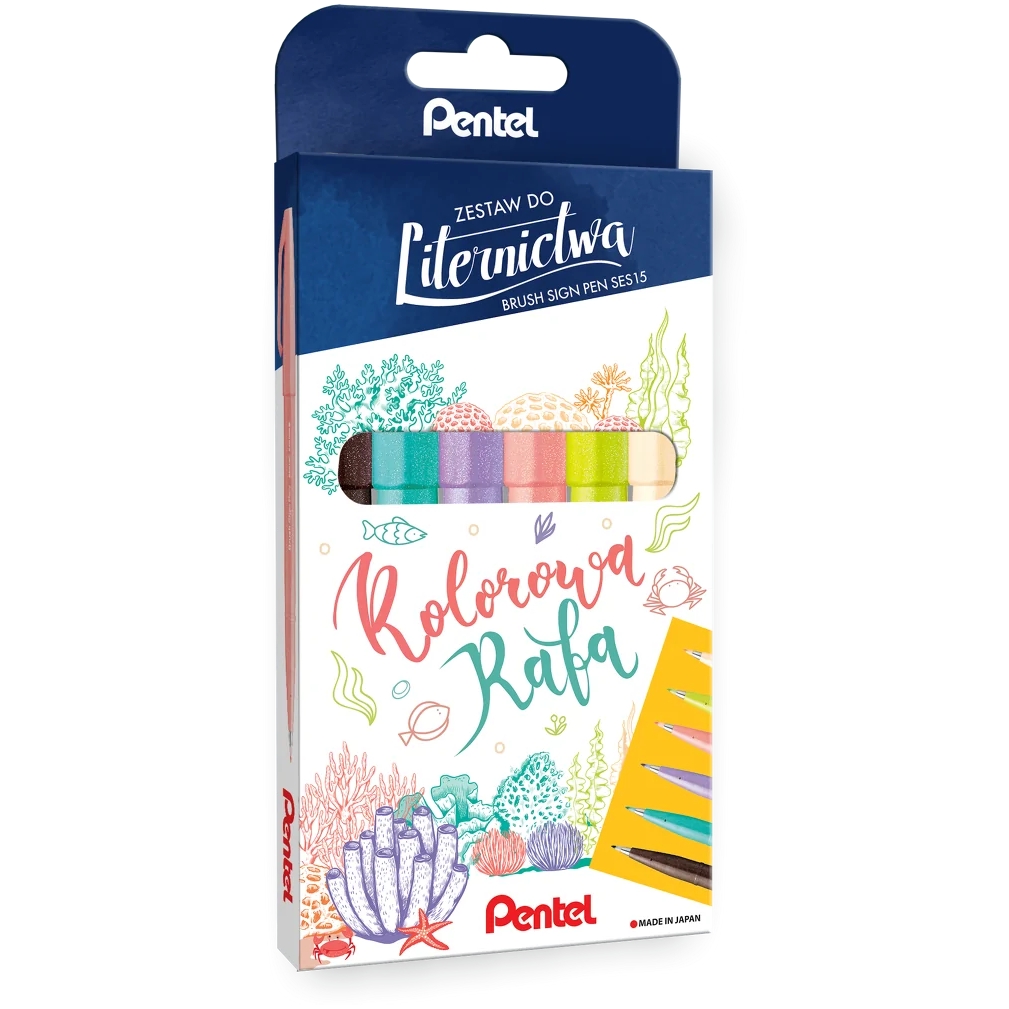 Zestaw do liternictwa Pentel - kolorowa rafa | espryciarze.pl |Kup teraz!
