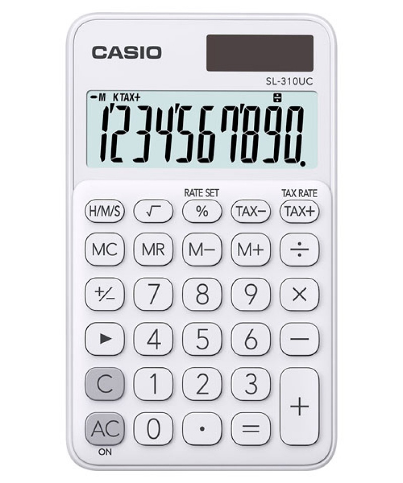 Kalkulator kieszonkowy Casio sl-310uc-we-box, 10-cyfrowy, 70x118 mm, biały, box | espryciarze.pl |Złap promocję!