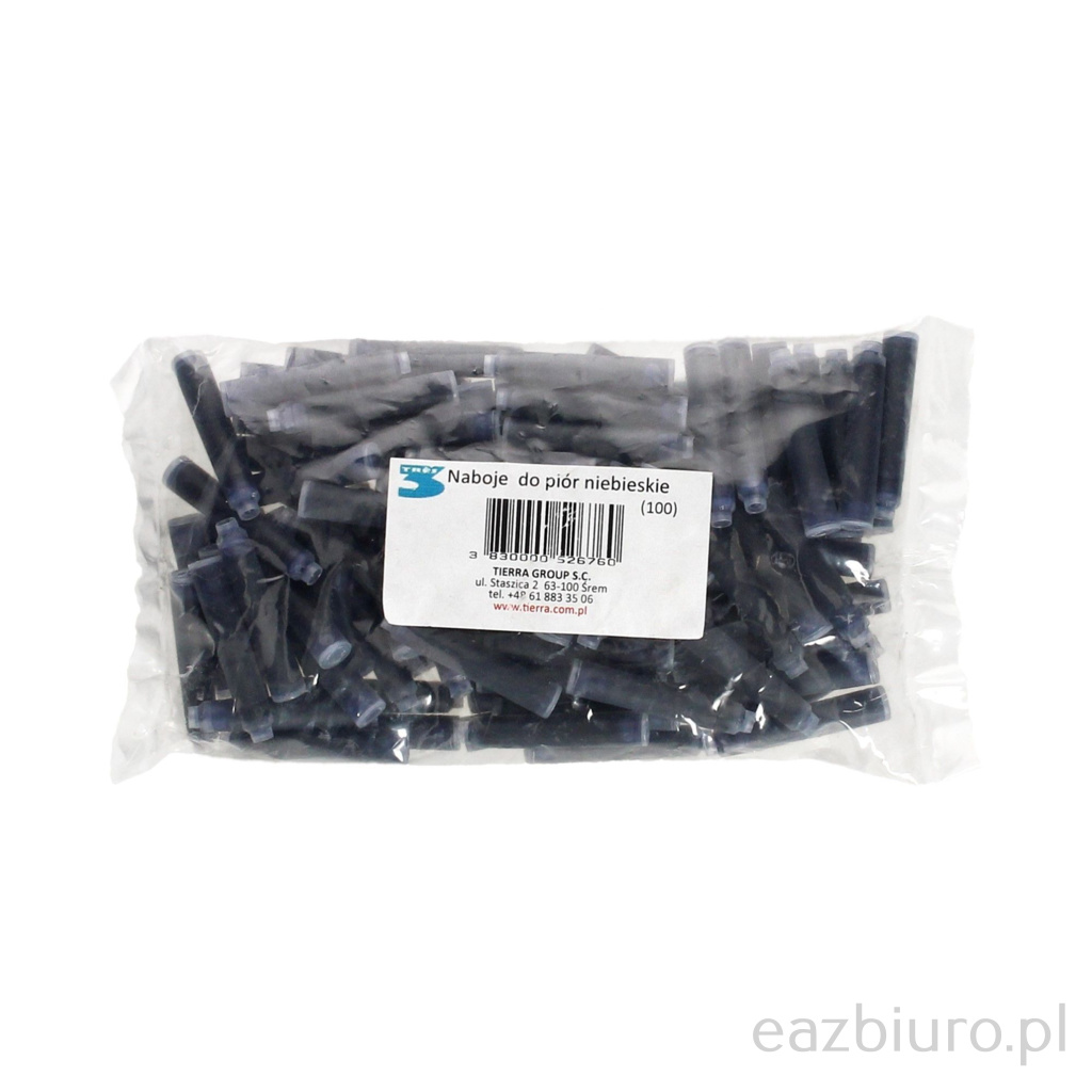 Naboje do pióra niebieskie zestaw 100 sztuk | espryciarze.pl |Sprawdź ofertę!
