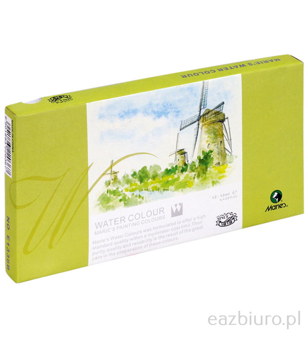 Farby akwarelowe e 1336 b - 12 kolorów maries 12 ml | espryciarze.pl |Kup taniej!