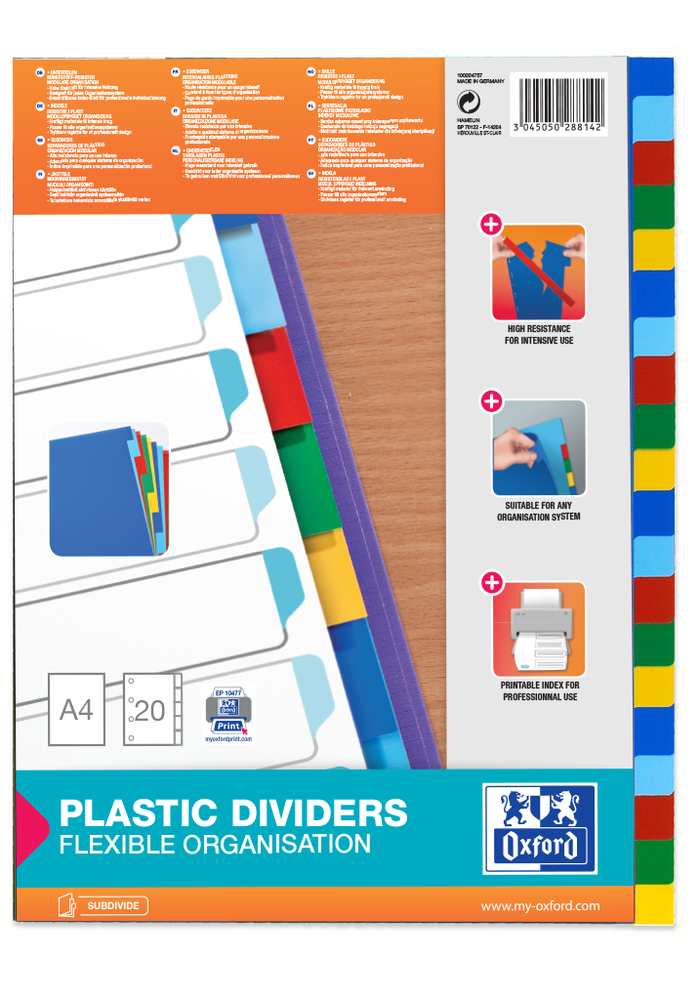 Przekładki Oxford z kolorowego pp A4 20 kart | espryciarze.pl |Zamów online!