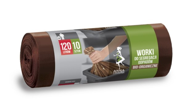 Worki do segregacji odpadów Anna Zaradna, bio, 120 l, zestaw 10 sztuk., brązowe, brązowy | espryciarze.pl |Nie zwlekaj!