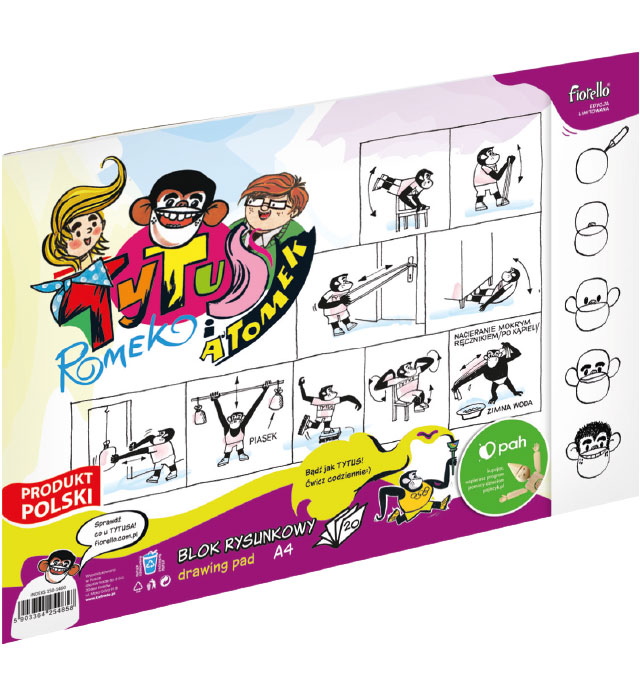 Blok rysunkowy biały Fiorello A4 20 kartek Tytus Romek i A'Tomek | espryciarze.pl |Złap promocję!