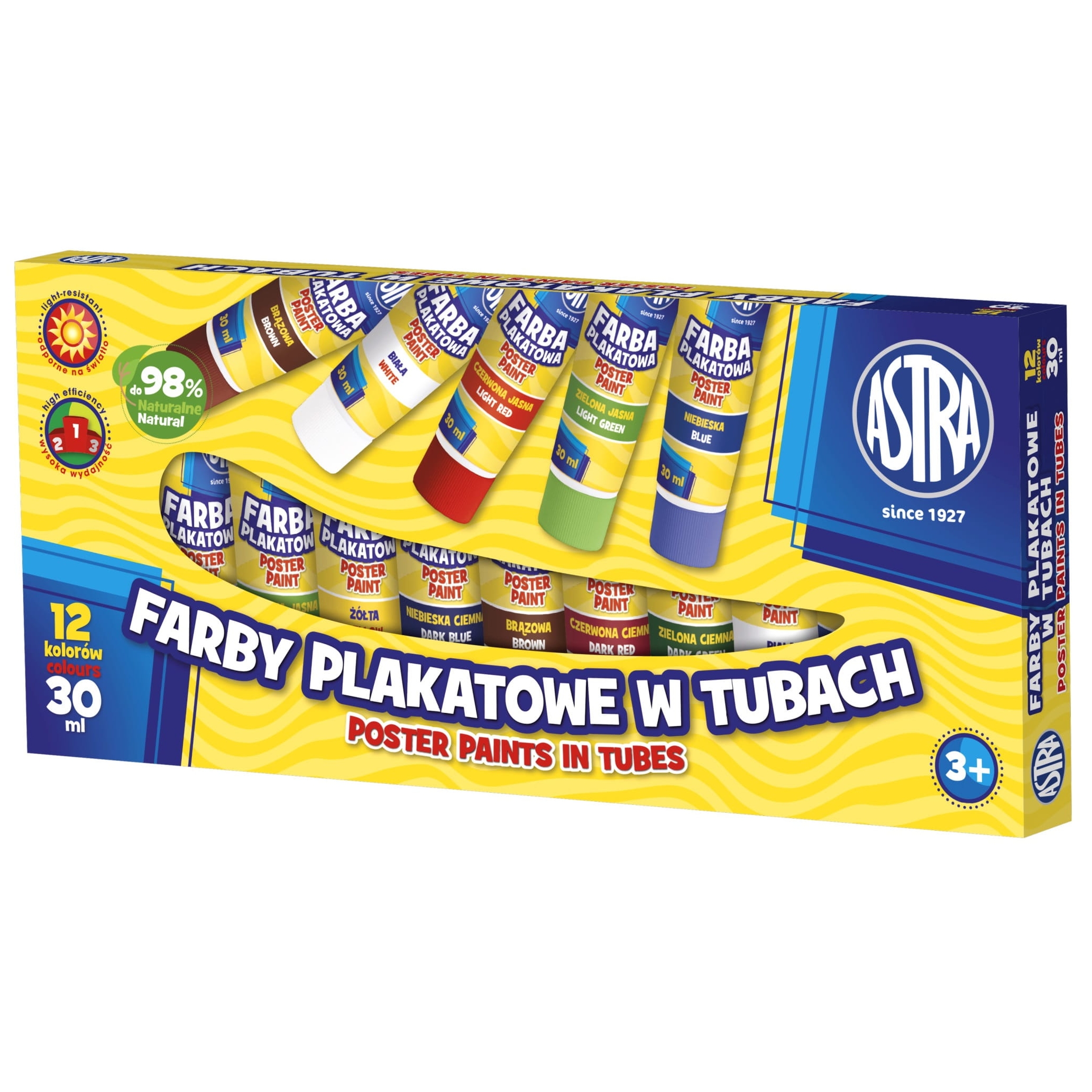 Farby plakatowe w tubkach Astra 12 kol. x 30ml | espryciarze.pl | Zrób zakupy sprytnie