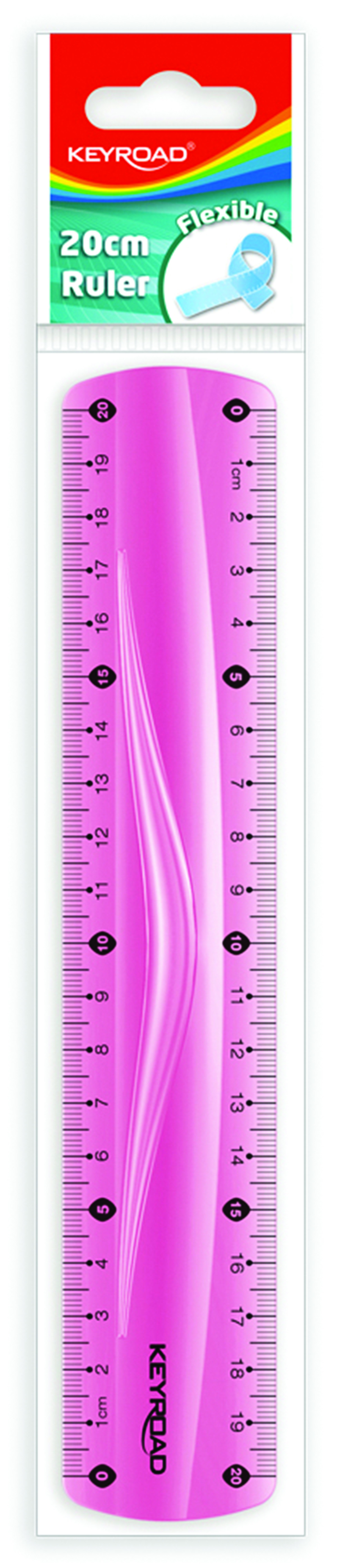 Linijka Keyroad, 20 cm, elastyczna, zawieszka, różowa | espryciarze.pl |Zamów online!