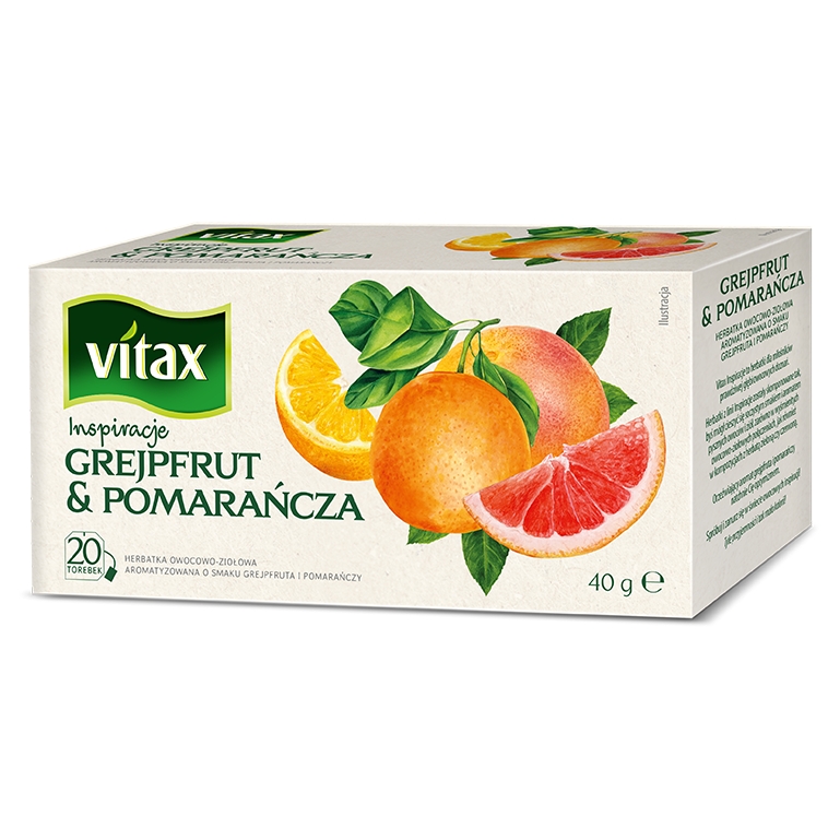 Herbata Vitax inspirations, grejpfrut i pomarańcza, 20 torebek | espryciarze.pl |Kup w super cenie!