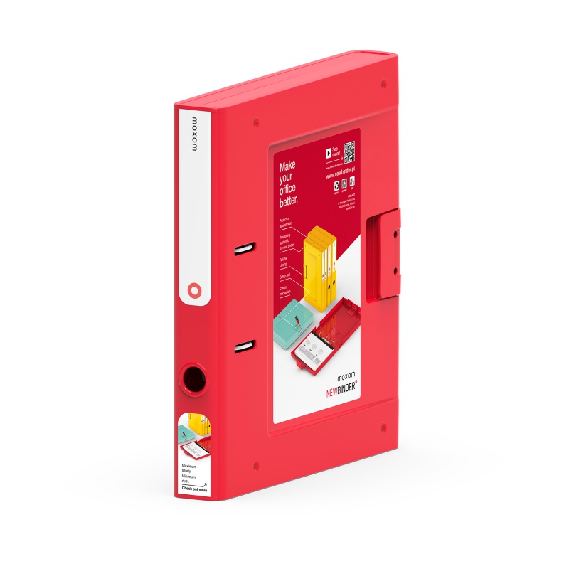 Segregator new binder Moxom, Plastikowy, A4 50 mm, czerwony | espryciarze.pl |Działaj teraz!