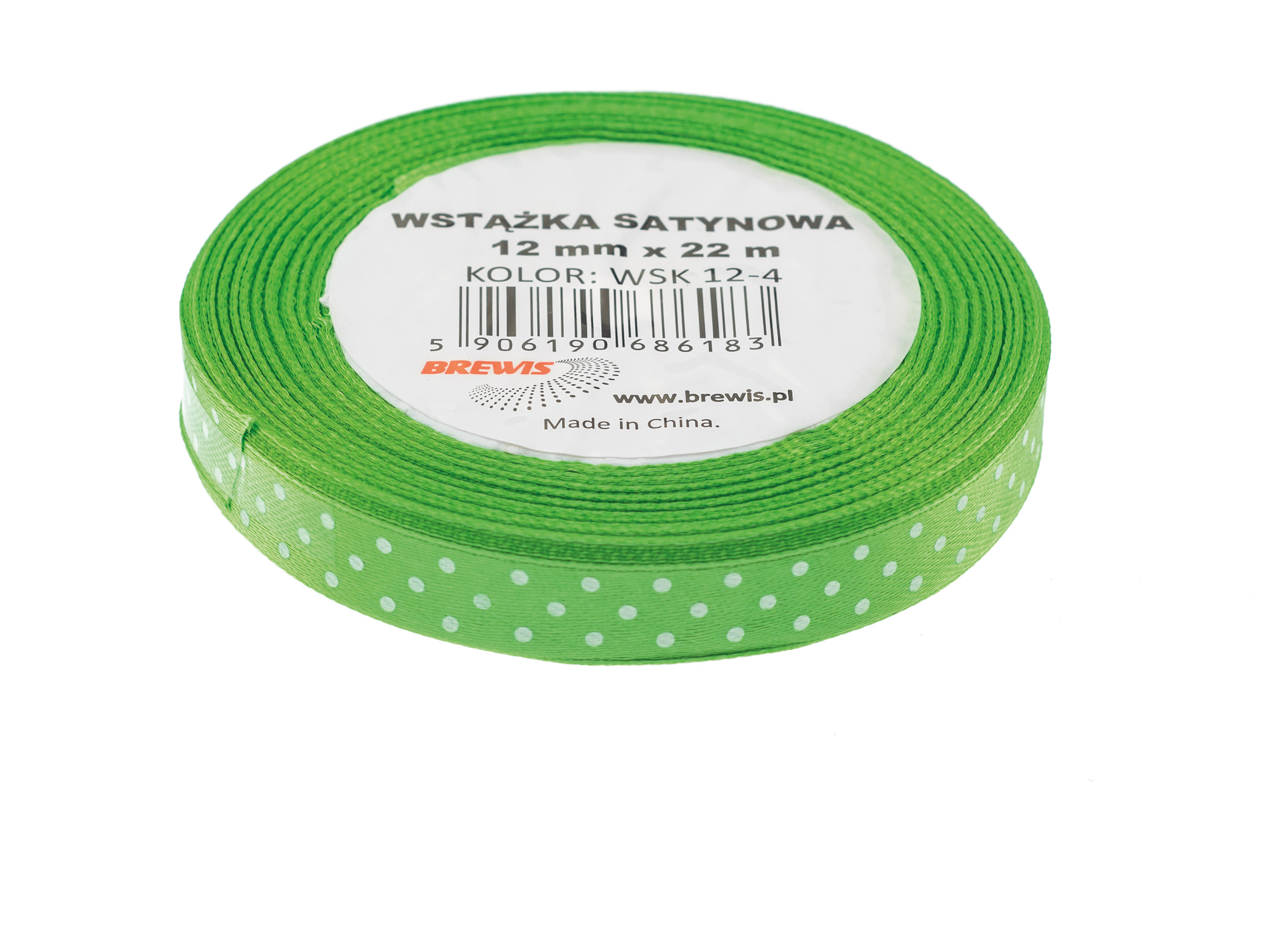 Wstążka Brewis kropki 12 mm 22 m zielona jasna | espryciarze.pl |Kup teraz!